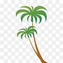 卡通沙滩椰子树