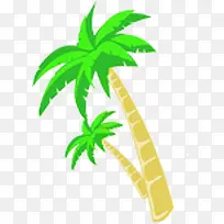 夏日海报植物卡通沙滩椰子树