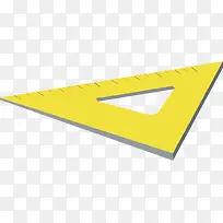 开学季手绘黄色三角尺子
