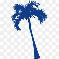 高清手绘蓝色沙滩粽子树