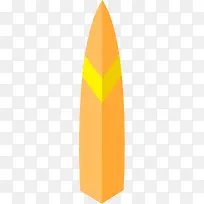卡通沙滩橙色冲浪板