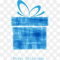 圣诞卡通蓝色礼盒