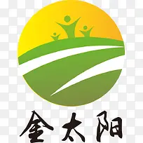 手绘绿色环保圆形人物