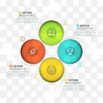 四色圆环商务信息元素