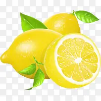 鲜艳黄色柠檬