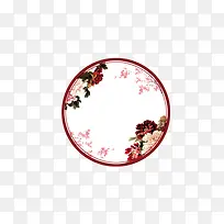 中国风花背景圆
