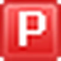 红色的大写字母P按键图标