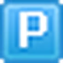 蓝色的大写字母P按键 icon