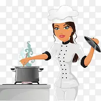 做饭的女厨师