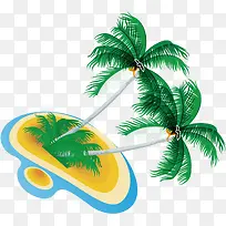 夏季黄色沙滩椰树海报素材