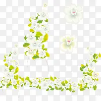 手绘白色兰花小花植物