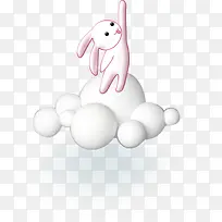 手绘卡通白色兔子效果设计