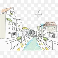 手绘建筑