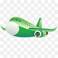 绿色质感飞机客机