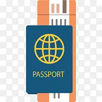 护照飞机票png矢量素材