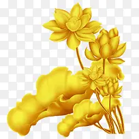 黄色中国风莲花装饰
