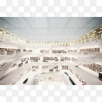 大气白色简约图书馆