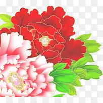 手绘中国风花朵婚礼