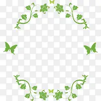 绿色花纹装饰矢量图