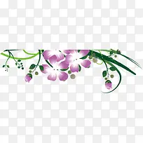 紫色手绘藤蔓花朵
