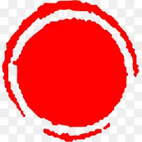 红色圆形印章标签