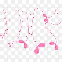 粉色时尚唯美卡通花朵枝条