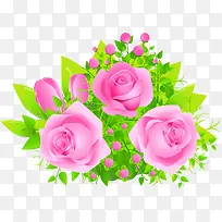 粉色卡通唯美花朵玫瑰