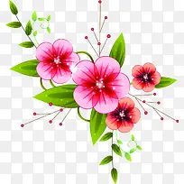 粉色唯美花朵植物装饰设计