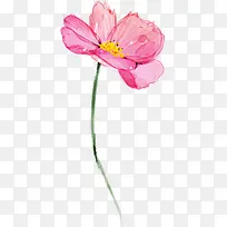 手绘水彩粉色唯美花朵