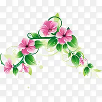 粉色唯美花朵植物装饰设计节日花束