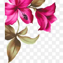 粉色唯美手绘花朵设计天然