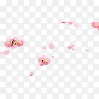 粉色花朵创意设计唯美漂浮