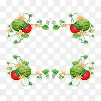 手绘西瓜花边