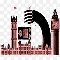 粉黑色英国建筑