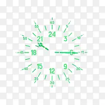 绿色钟表数字刻度