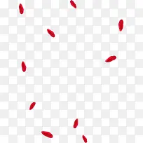 红色漂浮花瓣装饰分层