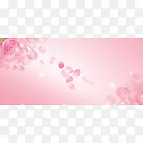 浪漫粉玫瑰花瓣背景