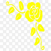 黄色手绘玫瑰装饰
