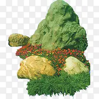绿色石头花朵装饰