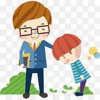 上学的学生与老师