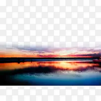 落日湖面背景图
