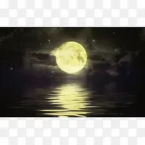 月光照在湖面宽屏