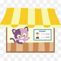 小猫的商店矢量图