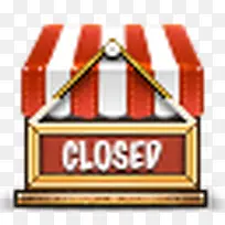 商店关闭电子商务Icons