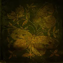 蝴蝶和植物花纹背景