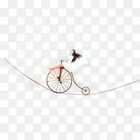 卡通可爱自行车绳子小人