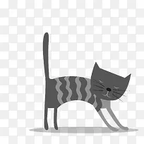 卡通灰色的猫咪设计