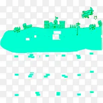 蓝色卡通学校开学季