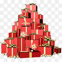 圣诞节元素红色质感礼盒包装