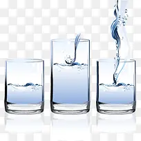 水 水杯 玻璃杯 矢量图